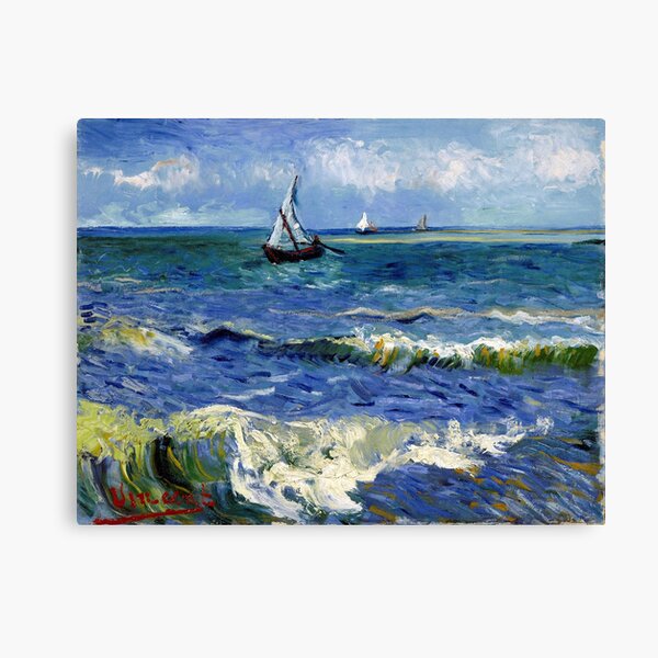Vincent van Gogh Seascape near Les Saintes-Maries-de-la-Mer Canvas Print