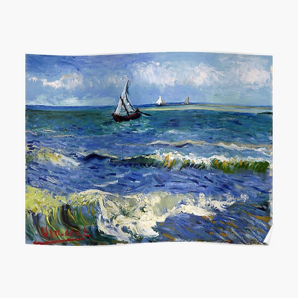 Vincent van Gogh Seascape near Les Saintes-Maries-de-la-Mer Poster
