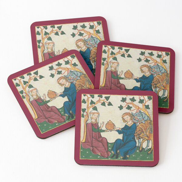 Item preview, Lovers Sharing Wine Medieval Illumination designed and sold by Erin Rado.