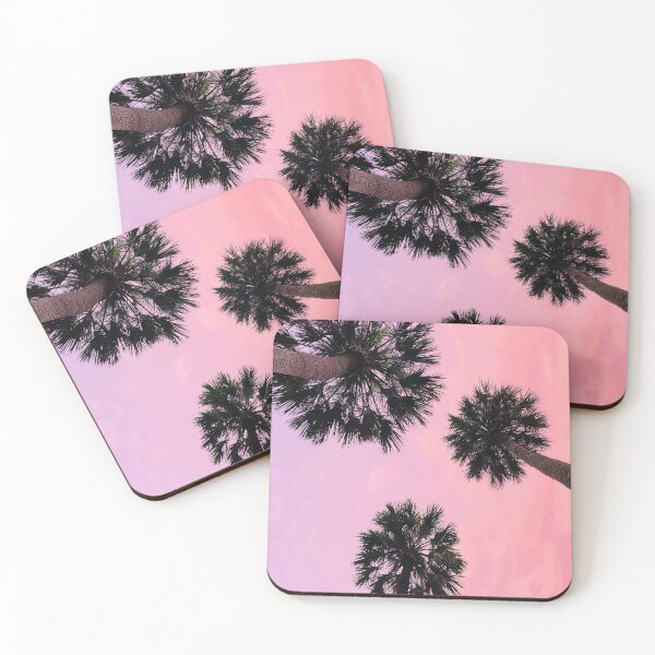 Item preview, 3 Palm Trees with Pink Purple Sunset Ombre Sky designed and sold by MarzStudio.