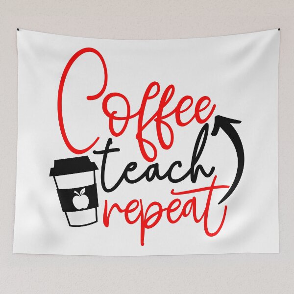 Item preview, Coffee teach repeat designed and sold by purpleblobart.