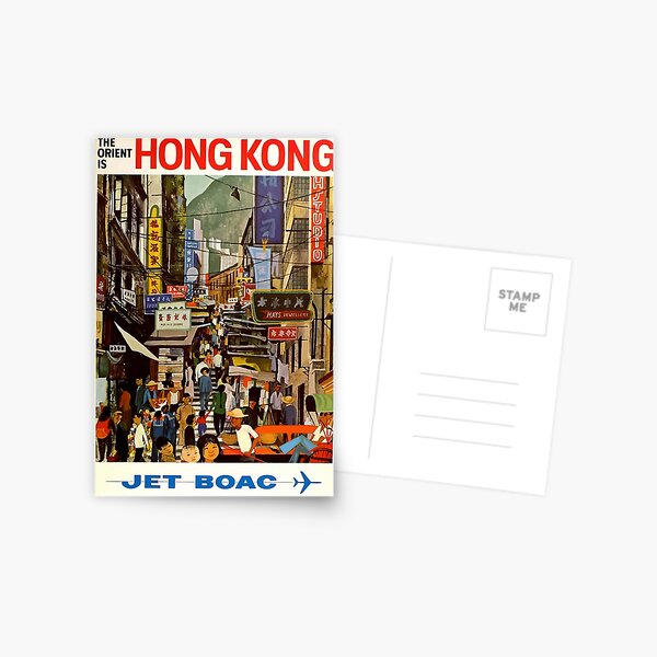 Vintage Airline Hong Kong China Travel Postcard