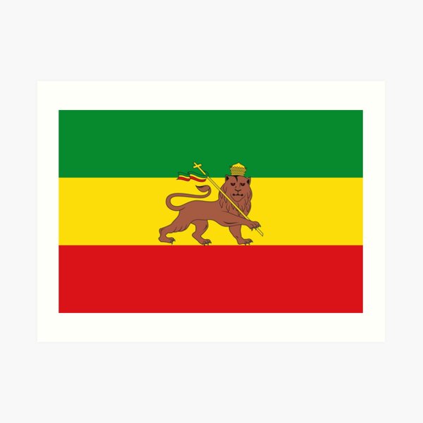 Custom Rastafarian Flag of Ethiopia Lion of Judah Art Print