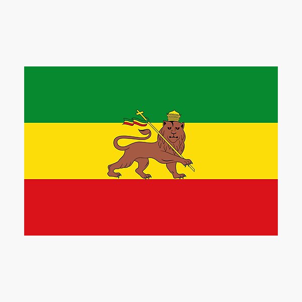 Custom Rastafarian Flag of Ethiopia Lion of Judah Photographic Print