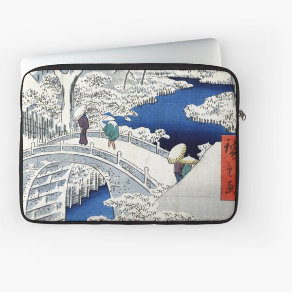 Utagawa Hiroshige Meguro Drum Bridge and Sunset Hill Laptop Sleeve