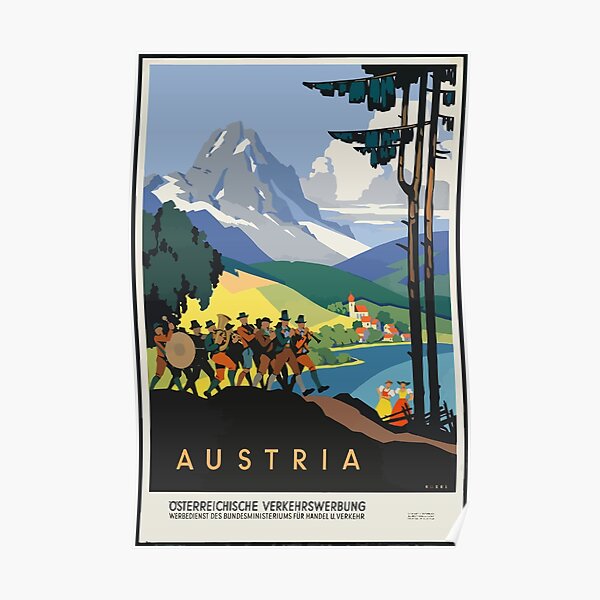 Vintage Austria Alps Travel Poster