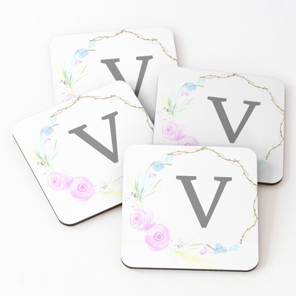 Item preview, Floral Wreath with Letter V designed and sold by TheFamilyVan.