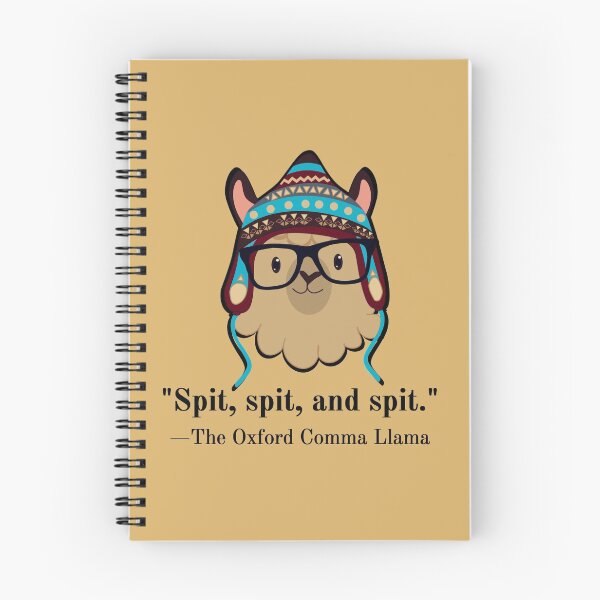 Item preview, Oxford Comma Llama black text spit beige designed and sold by GrammarDance.