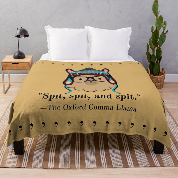 Item preview, Oxford Comma Llama black text spit beige designed and sold by GrammarDance.