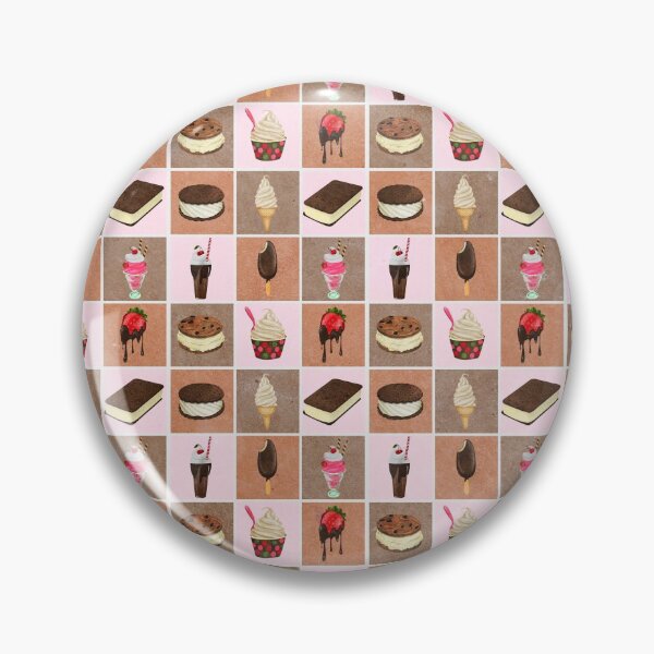 Item preview, Pink and Brown Ice cream Checkered Pattern designed and sold by SamuraiKate.