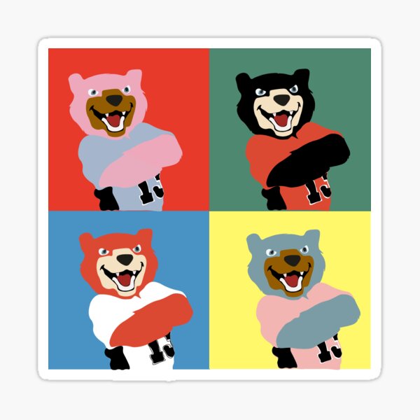 Mercer University Toby Bear (Warhol Inspired) Sticker