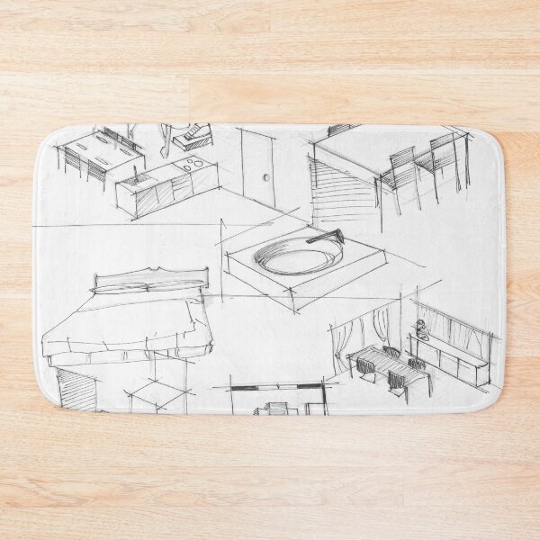 Item preview, white furniture sketches designed and sold by jorgelebeau.