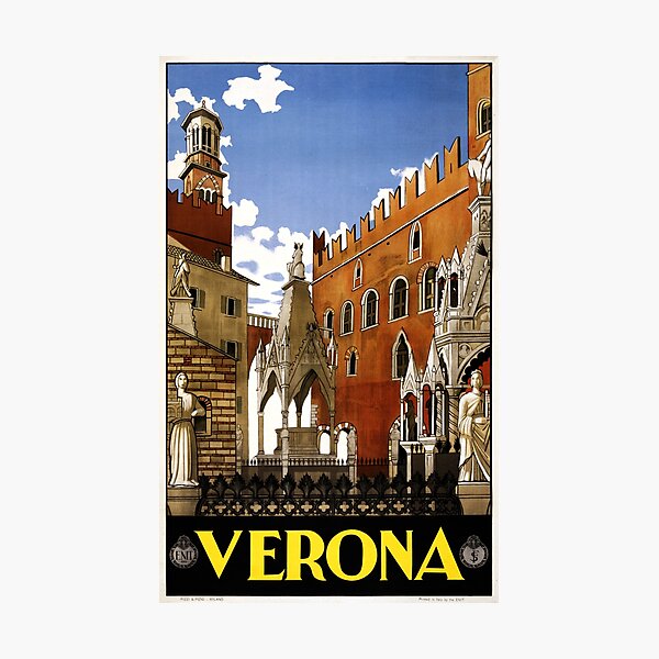 Vintage Verona Italy Architecture Travel Photographic Print
