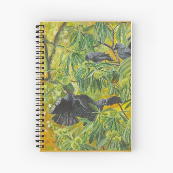 Jackdaws in a Sweet Chestnut Tree Spiral Notebook