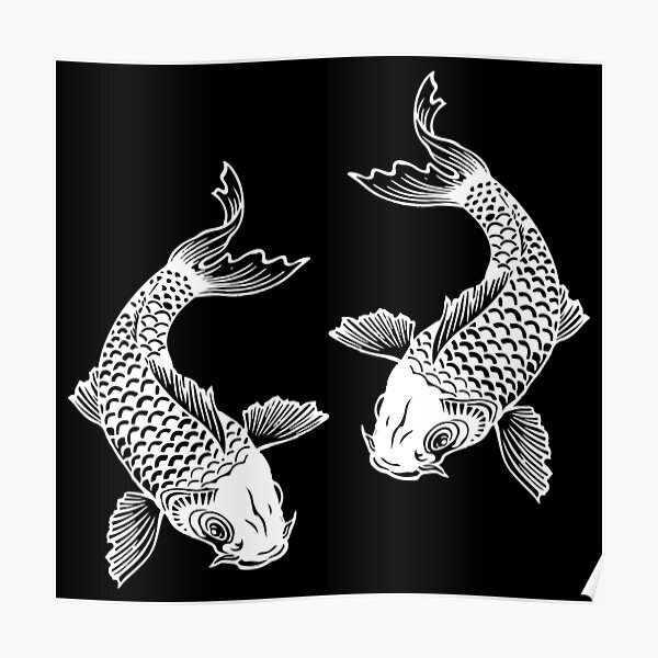 "Japanese Koi Fish Carp Illustration " Poster by yisela Redbubble