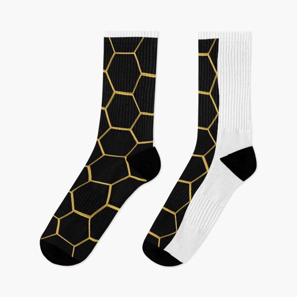 Item preview, golden hexagonal/honeycomb pattern in black background designed and sold by Dankio.