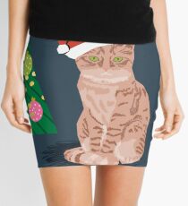 Merry Christmas Tabby Orange cat cute gift for cat person cat christmas Mini Skirt