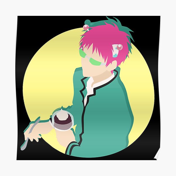 Saiki K black Poster