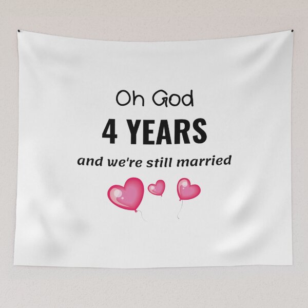 Item preview, 4th Wedding Anniversary Funny Gift for Him or Her designed and sold by TheGreekGuy.