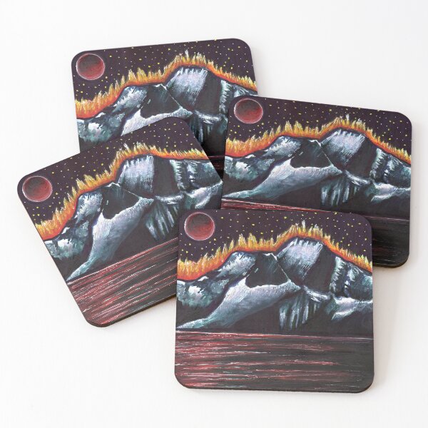 Item preview, Red Water & Mountain Landscape designed and sold by KLoganArt.