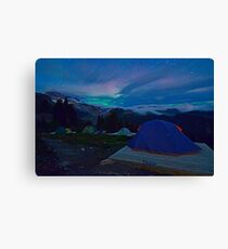Northern Lights at basecamp Canvas Print