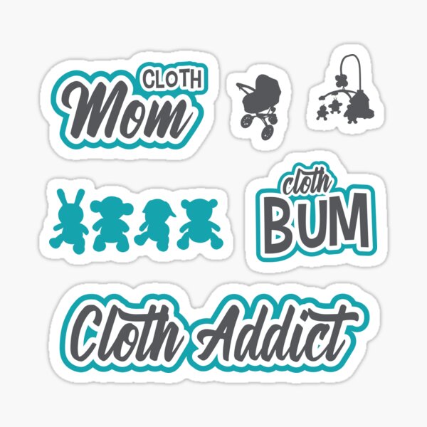 Cloth Mom Bum BLUE Sticker Pack Sticker