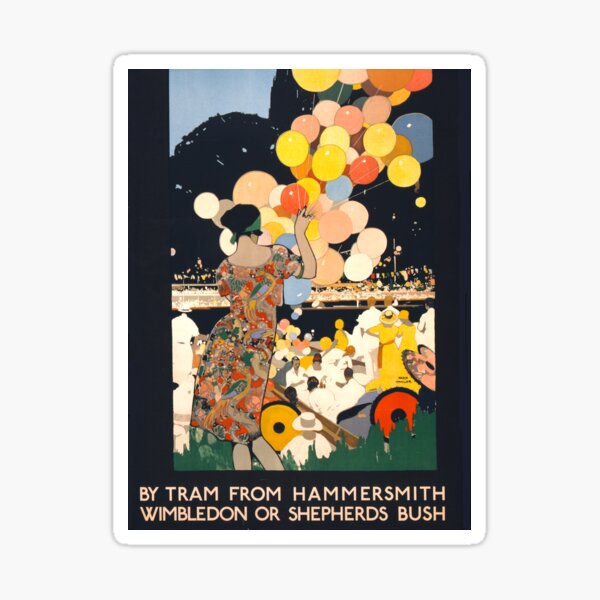 By tram from Hammersmith Vintage Art Poster Sticker