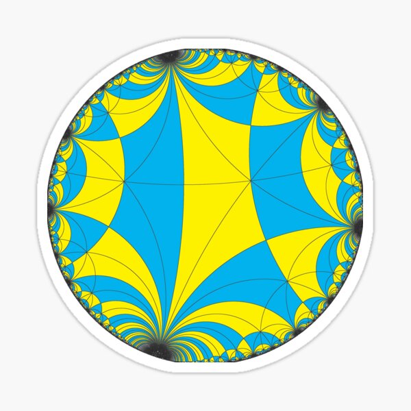 Tiling of the Lobachevsky space by Saccheri quadrangles, one of the cases of the Coxeter polytope. Замощение пространства Лобачевского четырехугольниками Саккери #LobachevskySpace #SaccheriQuadrangles Sticker
