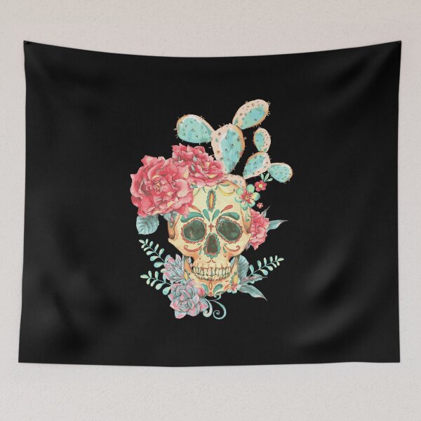 Item preview, Sugar Skull - Floral Day Of The Dead Drawing designed and sold by S-H-Designs.