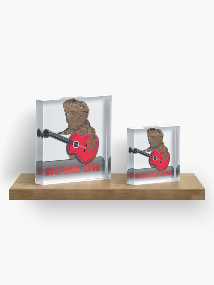Alternate view of Bearded Dragon Plays Guitar Acrylic Block