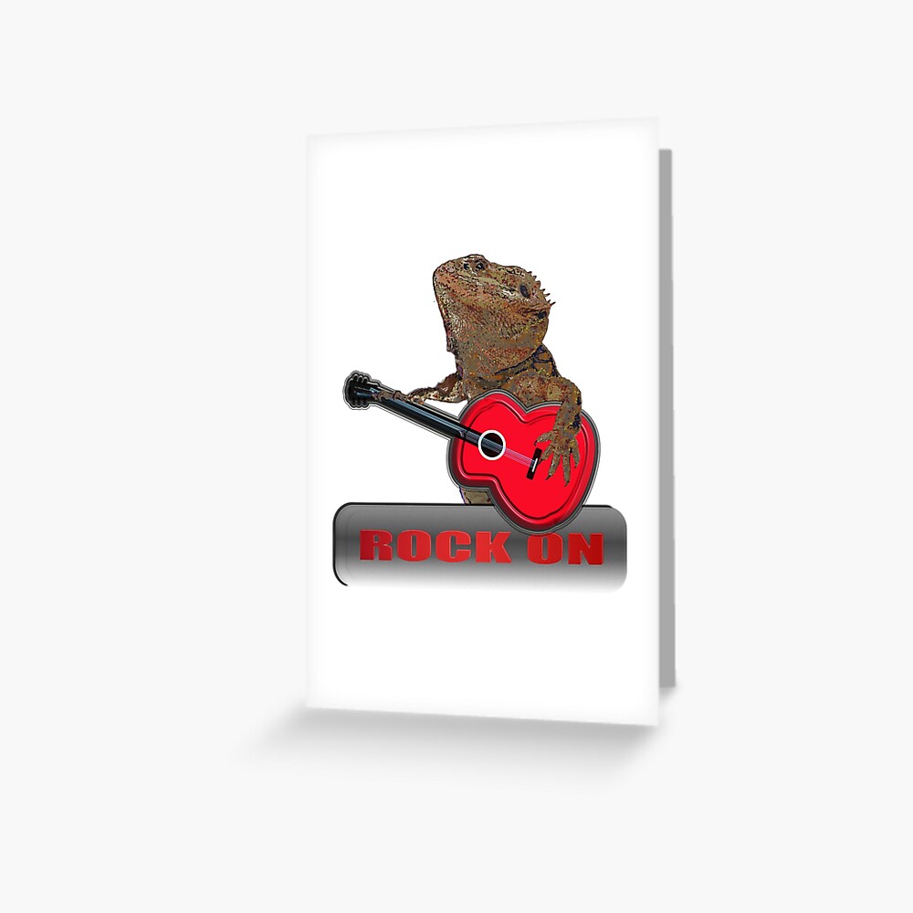 Bearded Dragon Plays Guitar Greeting Card
