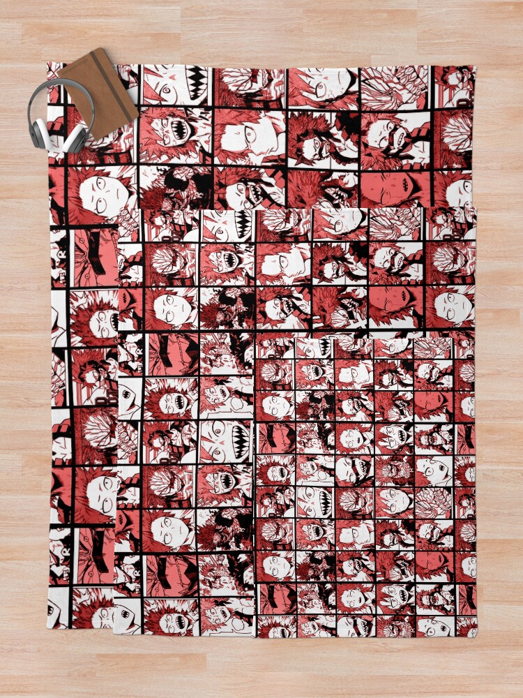 Alternate view of BNHA Kirishima collage - color version Throw Blanket