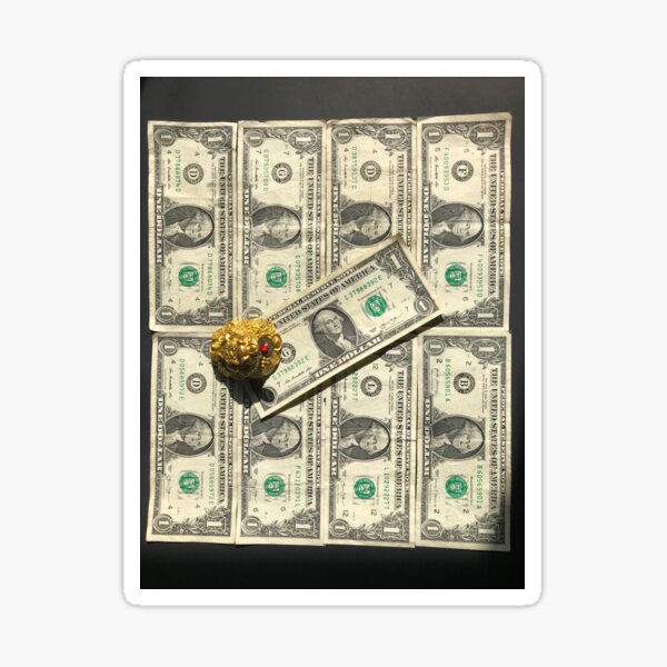 one-dollar-bill-feng-shui-money-frog-sticker-for-sale-by-520sunmoney