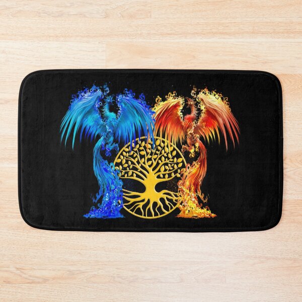 Item preview, Fantasy Fire And Ice Phoenix Gold Tree Of Life designed and sold by Atteestude.