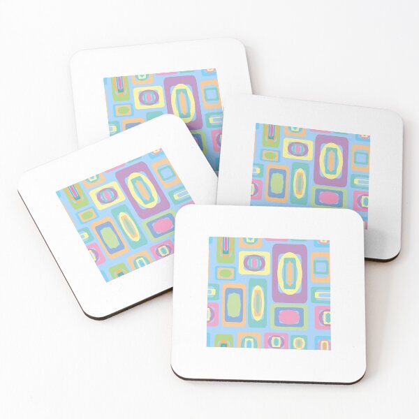Item preview, Abstract geometric squares in blue designed and sold by susanvarleyart.