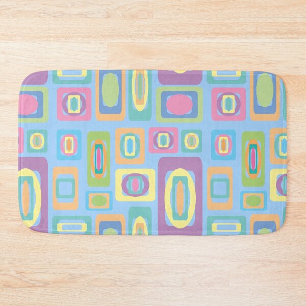 Item preview, Abstract geometric squares in blue designed and sold by susanvarleyart.