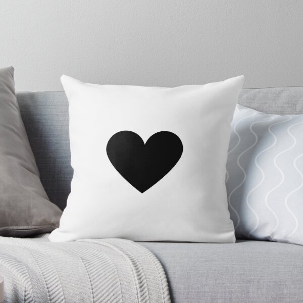 Black and best sale white heart pillow