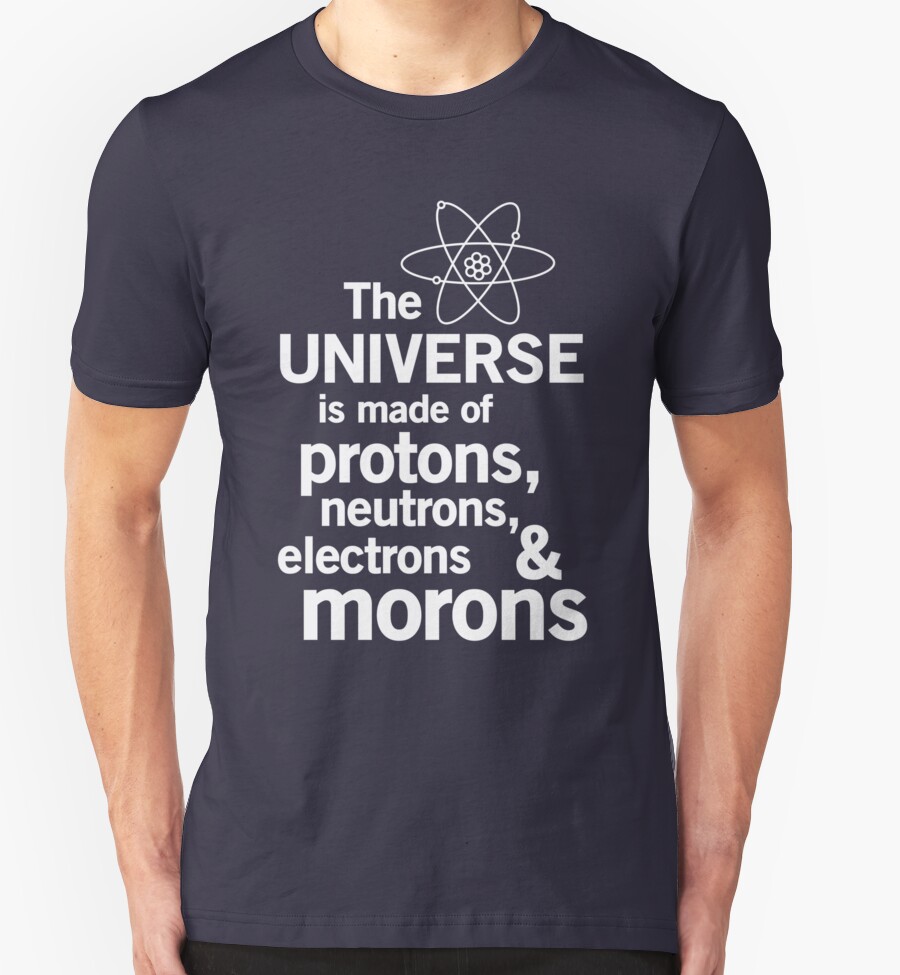 the universe is made up of protons neutrons electrons and morons