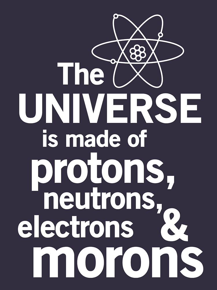 the universe is made up of protons neutrons electrons and morons