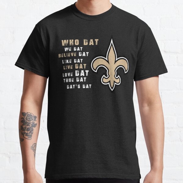 Custom, Tops, New Orleans Saints Custom Unisex Vinyl Football Who Dat  Gameday Tshirt