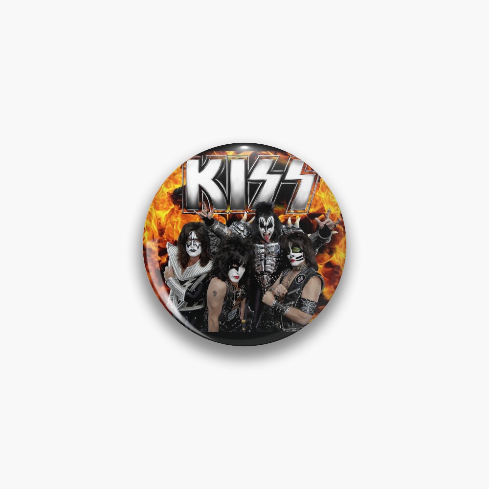 Kiss Logo Rhinestone Pin