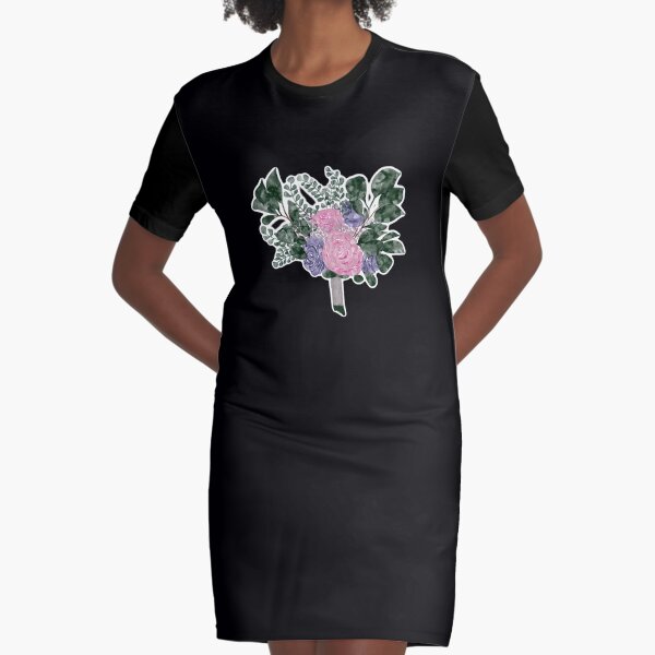 Aquarell Blumenstrauß T-Shirt Kleid