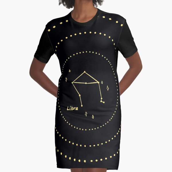 Libra Constellation Graphic T-Shirt Dress