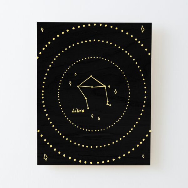 Libra Constellation Wood Mounted Print