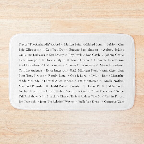 Item preview, Infinite Jest character list black on white designed and sold by Chris Ayers.