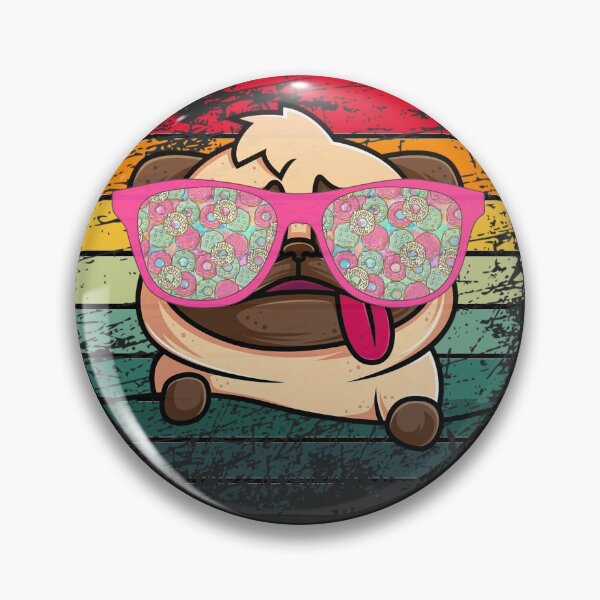 Item preview, Pug Retro Vintage Magnet designed and sold by ByLorin.