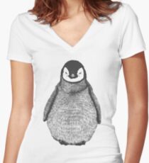 penguin Women's Fitted V-Neck T-Shirt
