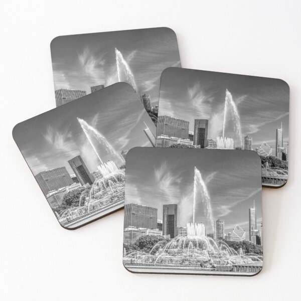 Item preview, Buckingham Fountain Skyline Panorama Black and White designed and sold by Christopher Arndt.