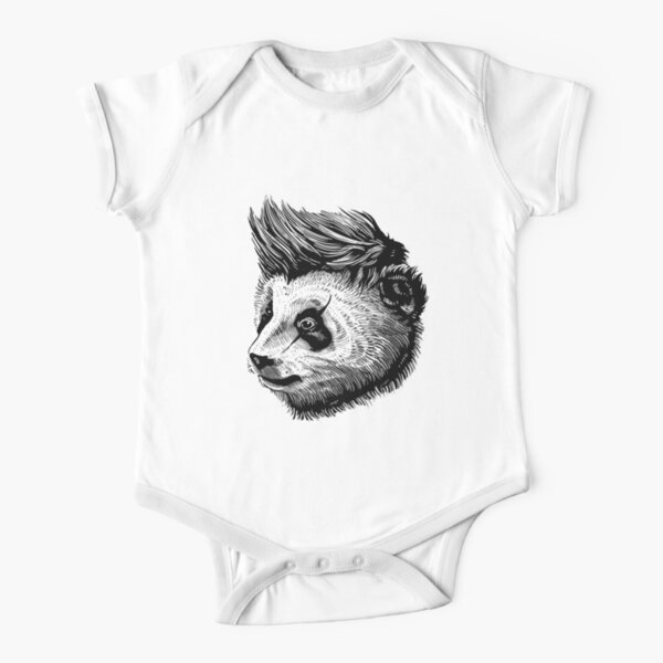 funky panda - Animal Theme Design Suitable for Men and Women Short Sleeve Baby One-Piece
