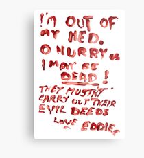 La note d'Eddie au Dr Scott Impression métallique